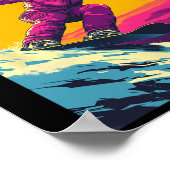 Val D'isere Frankrijk Retro Snowboard Poster (Hoek)