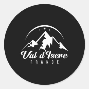 Val D'isere Frankrijk Skigebied Snowboarden Ronde Sticker