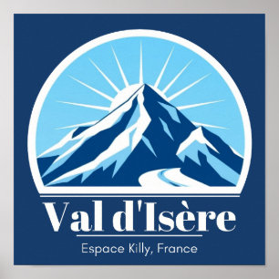 Val d'Isère Frankrijk skigebied wall art Poster