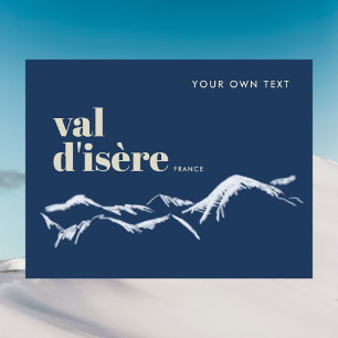 Val d'Isère gekrabbelde berglandschap Briefkaart