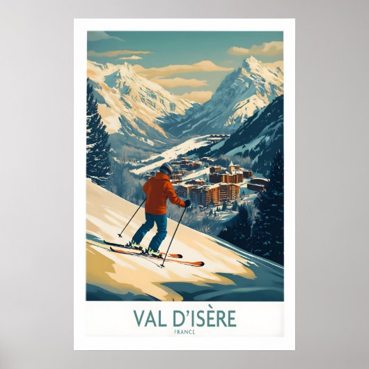 Val-dIsère Muur Kunst Ski Poster 1 (Voorkant)