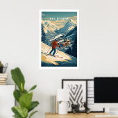 Val-dIsère Muur Kunst Ski Print 1 (Thuiskantoor)
