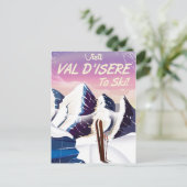 Val-d'Isère Ski vintage reisposter Briefkaart (Staand voorkant)