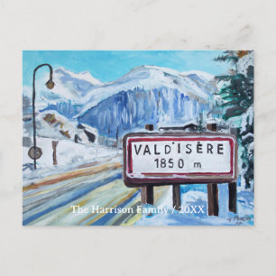 Val d'Isère Skigebied Aangepaste Vakantie Ansichtk Feestdagenkaart