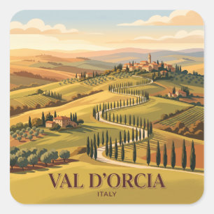 Val d'Orcia Pienza Italië Vierkante Sticker