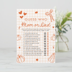Val een Klein Pompoen Raad Wie Mama of Papa Spel Kaart