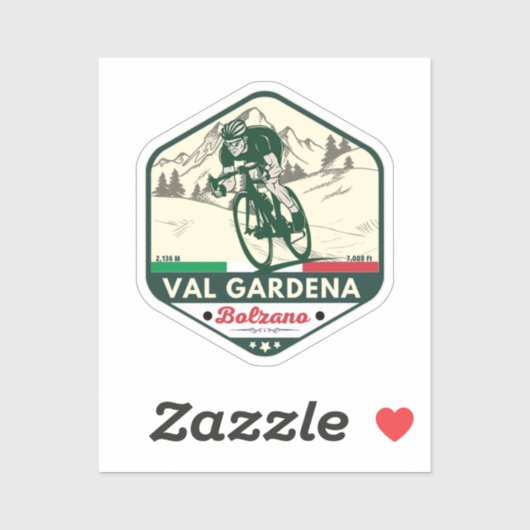 Val Gardena Italiaanse fietstocht Sticker (Vel)