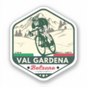 Val Gardena Italiaanse fietstocht Sticker (Voorkant)