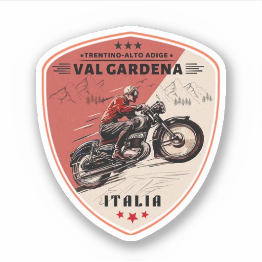 Val Gardena Italiaanse motor tour Sticker (Voorkant)