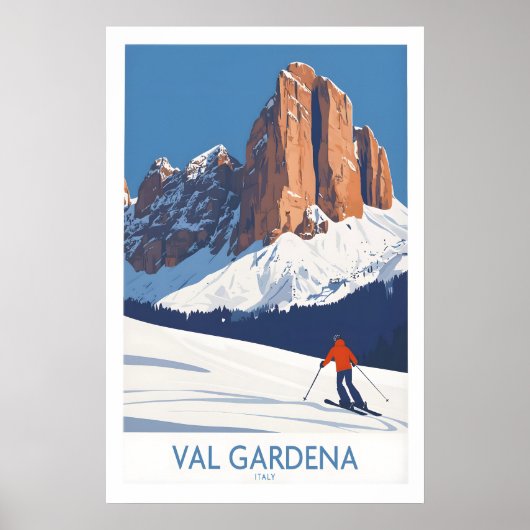 Val Gardena Muur Kunst Ski Poster 1 (Voorkant)