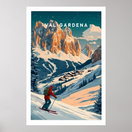 Val Gardena Ski-poster - Italië 1 Poster (Voorkant)