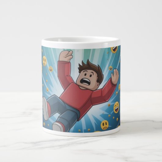 Val in bubbel grote koffiekop (Voorkant)