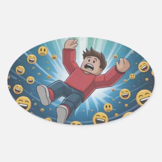 Val in bubbel ovale sticker (Voorkant)
