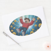 Val in bubbel ovale sticker (Envelop)