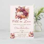 Val in de Liefde Pompoen Bruiloft Feest Kaart (Staand voorkant)