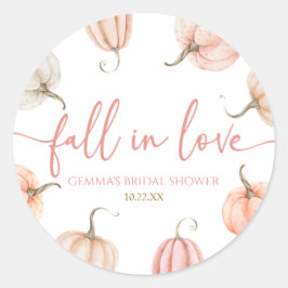 Val in de Liefde Roze Pompoen Bruiloft Ronde Sticker