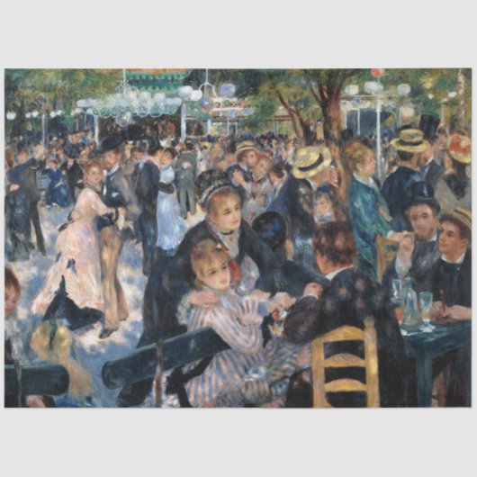 Val in de Moulin de la Galette, Auguste Renoir Tissuepapier (Voorkant)