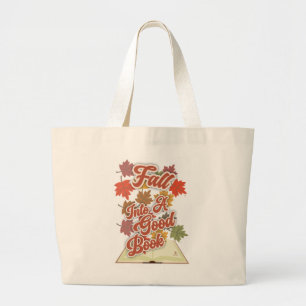 Val in een goed boek Herfst Lezen Design Grote Tote Bag
