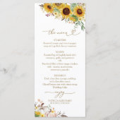 Val-in-Lief Zonnebloem Pompoen Herfst Bruiloftsmen Menu (Voorkant)