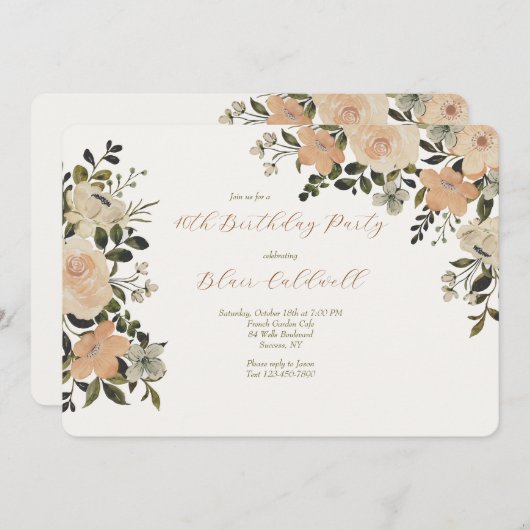 Val in liefde 3 bloem kaart (Voorkant / Achterkant)