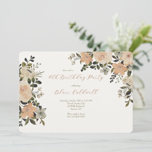 Val in liefde 3 bloem kaart (Staand voorkant)