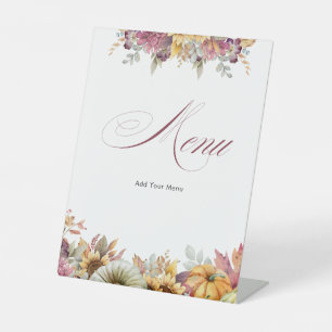 Val in liefde Bruidsfeest Menu Reclamebord Met Voetstuk