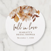 Val in Liefde Favor Tag Bedankjes Labels (Voorkant)