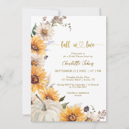 Val in liefde gouden zonnebloemen madeliefjes brui kaart
