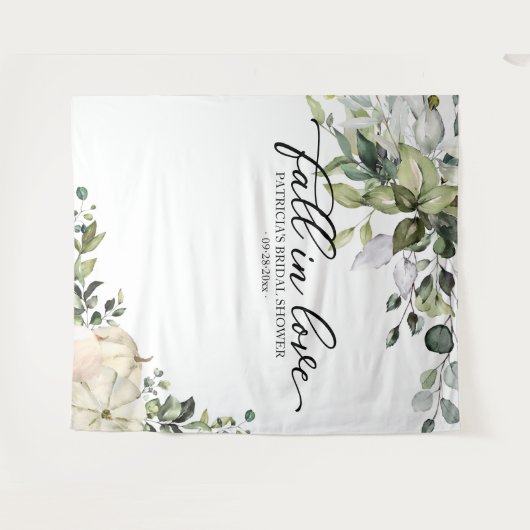 Val in liefde groene bruidsfeest achterwand wandkleed (Voorkant (horizontaal))