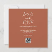 Val in liefde Herfst Bloem QR Code Trouwen Kaart (Achterkant)