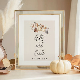 Val-in-Liefde Pompoen Baby Shower Tafelbord Sign Poster