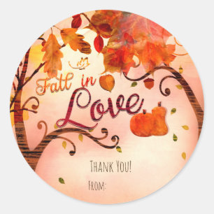 VAL IN LOVE Herfst Bruiloft Borrel Elke Gelegenhei Ronde Sticker