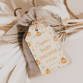 Val in Love Pompoen Baby Shower Cadeaulabel