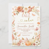 Val in Love Pompoen Boho Bloemachtige Bruiloft Fee Kaart (Voorkant)