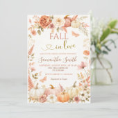 Val in Love Pompoen Boho Bloemachtige Bruiloft Fee Kaart (Staand voorkant)