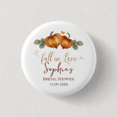 Val in Love Pompoen Hart Bruidscadeau Ronde Button 3,2 Cm (Voorkant)