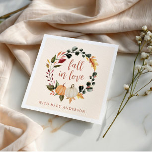 Val in Love Pompoen Krans Baby Shower Servet