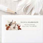 Val in neutrale pompoenboeket vallen etiket (Insitu)