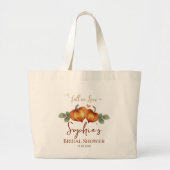 Val in Verliefd Pumpkin Hart Bruidsmeisjesfeest Grote Tote Bag (Voorkant)