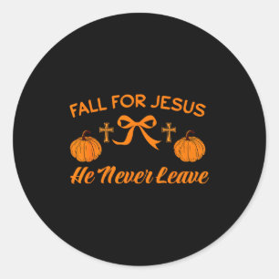 Val Jezus Hij Verlaat Nooit Cute Pumpkin Halloween Ronde Sticker