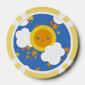 Val Kawaii Maan, Sterren, Zonneschijn Pokerchips (Achterkant)