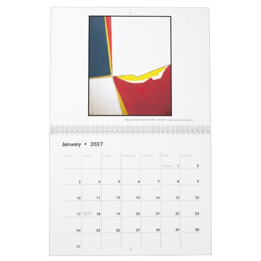 VAL M COX CALENDAR-WORKS IN OIL 1-U.S. KALENDER (Jan 2027)