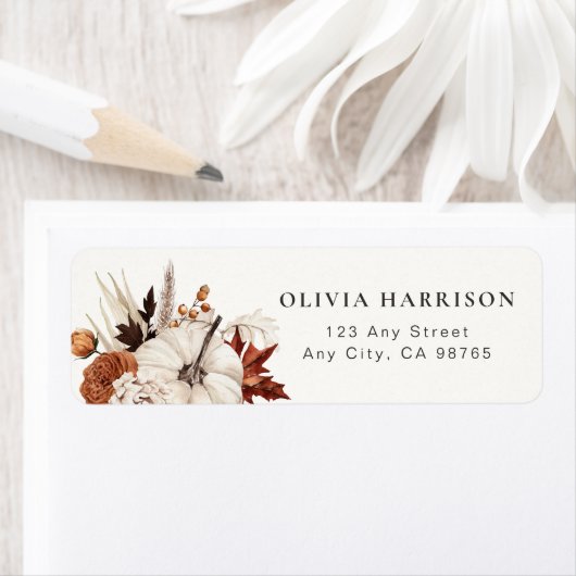 Val-neutral pompoenboeket etiket (Insitu)