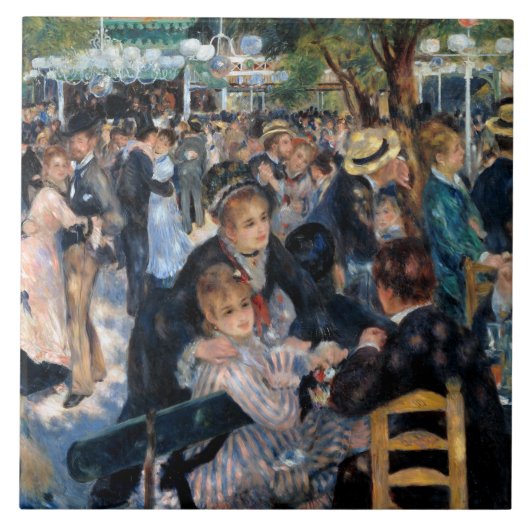 Val op de Moulin de la Galette, Renoir Tegeltje (Voorkant)