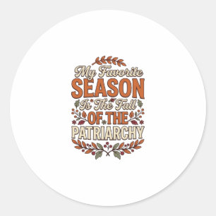 Val Patriarchie Vintage Feministische Herfst T-Shi Ronde Sticker