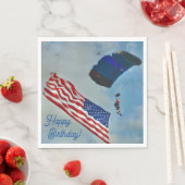 Val Skydiven Amerikaanse Vlag Servet (Insitu)