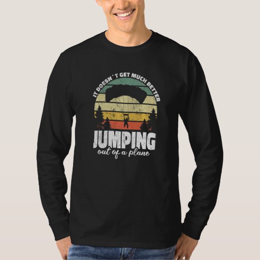 Val Skydiving Oude Parachutespringen Uit T-shirt (Voorkant)