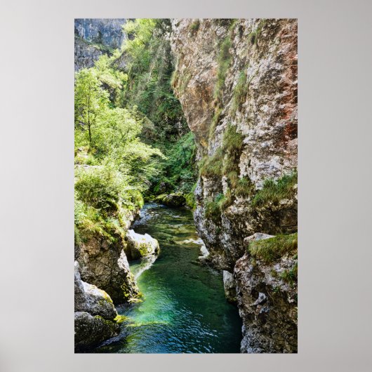 Val Taleggio vallei Italiaanse berg rivier kloof Poster (Voorkant)