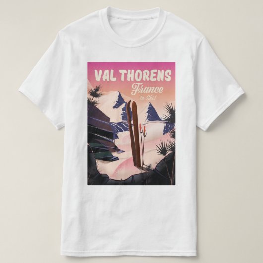 Val Thorens, France ski poster T-shirt (Design voorkant)