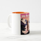 Val Thorens, France ski poster Tweekleurige Koffiemok (Voorkant links)